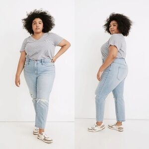 MADEWELL The Perfect Vintage Jean in Grandbay Wash Ripped Edition Plus Size 16W